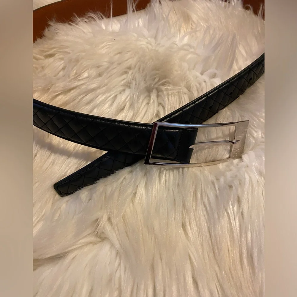 Brooks brothers black leather belt size small